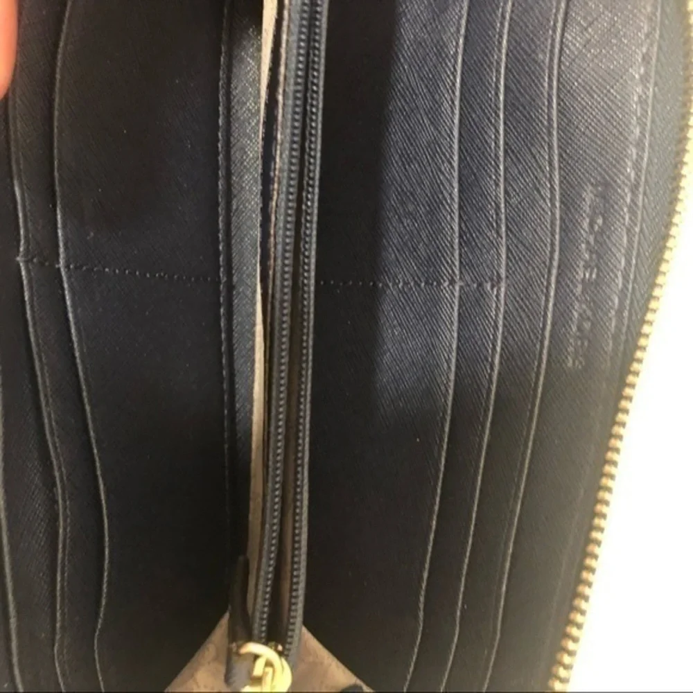 Michael kors blue saffiano leather clutch wallet